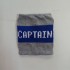 Капитанская повязка "Captain" на липучке серо-синяя