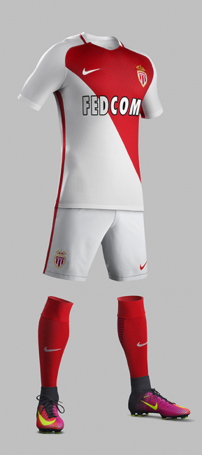 Детская форма футбольного клуба Монако 2016/2017 (комплект: футболка + шорты + гетры)
