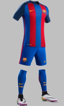 Форма игрока футбольного клуба Барселона Андрес Иньеста (Andres Iniesta Lujan) 2016/2017 (комплект: футболка + шорты + гетры)